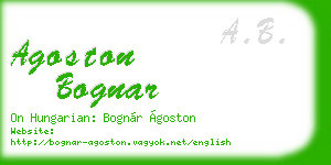 agoston bognar business card
