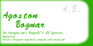 agoston bognar business card